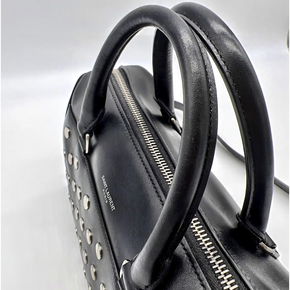 RARE YSL ✨Excellent Condition✨Classic Baby Studded Duffle Bag in Black Leather - Picture 5 of 12